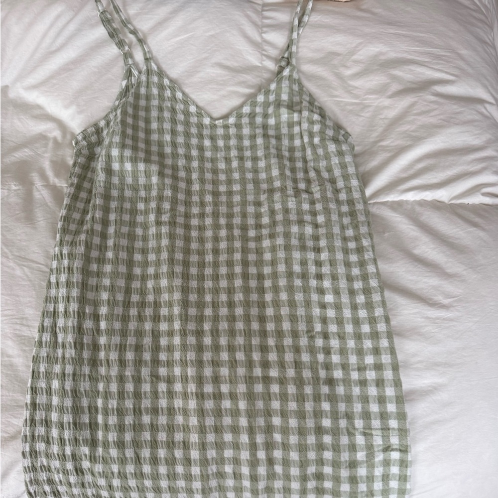 Universal Thread Olive Checkered Sundress - image 1